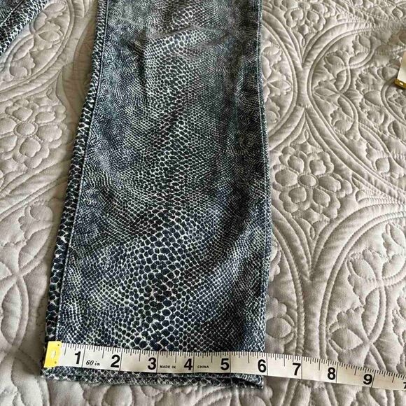 Tory Burch Blue Boa Snakeskin Print Skinny Jeans Size 30 - Picture 13 of 16
